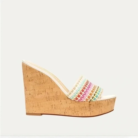 Veronica Beard Dali Woven Wedge Sandals - Picture 1 of 8